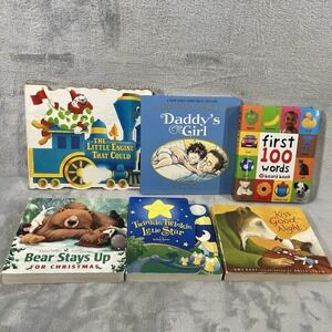 (5) Board Books * First 100 Words, Little Engine That Could, Daddy's Girl & More